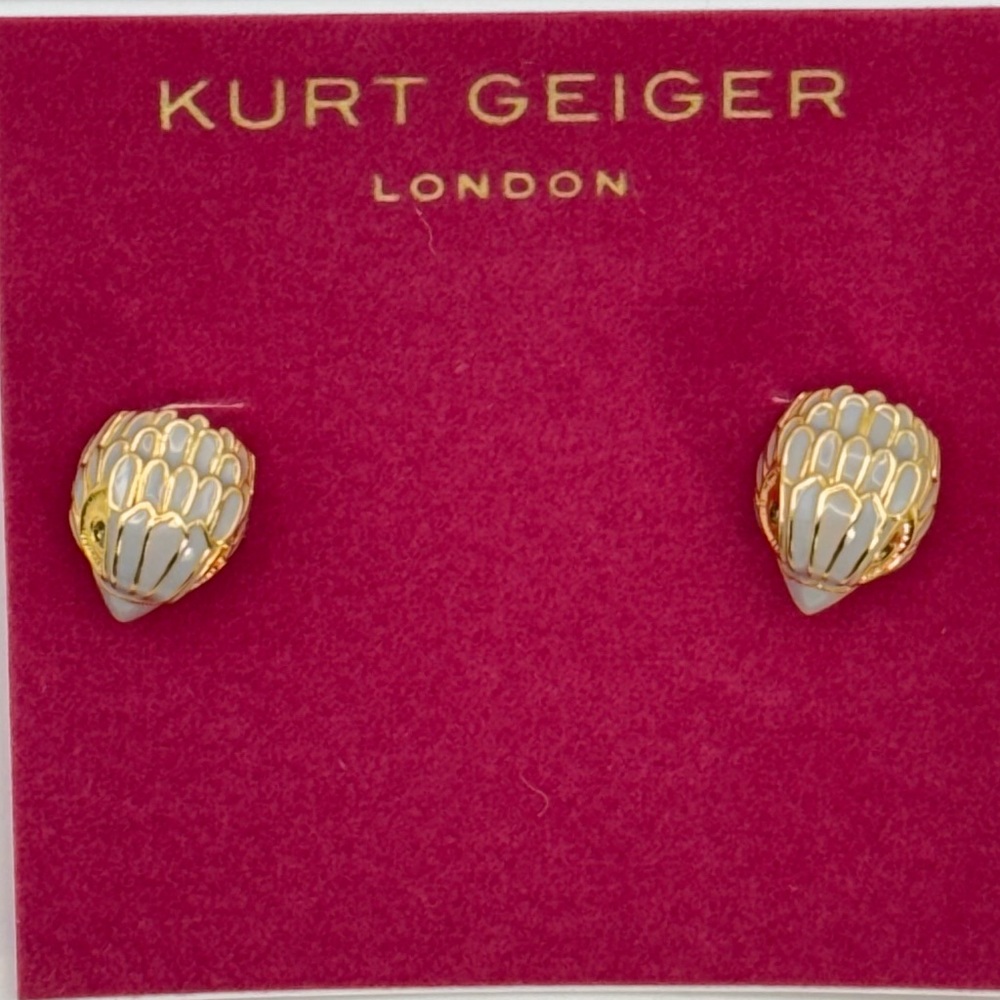Kurt Geiger Lavender Enamel Eagle Stud Earrings